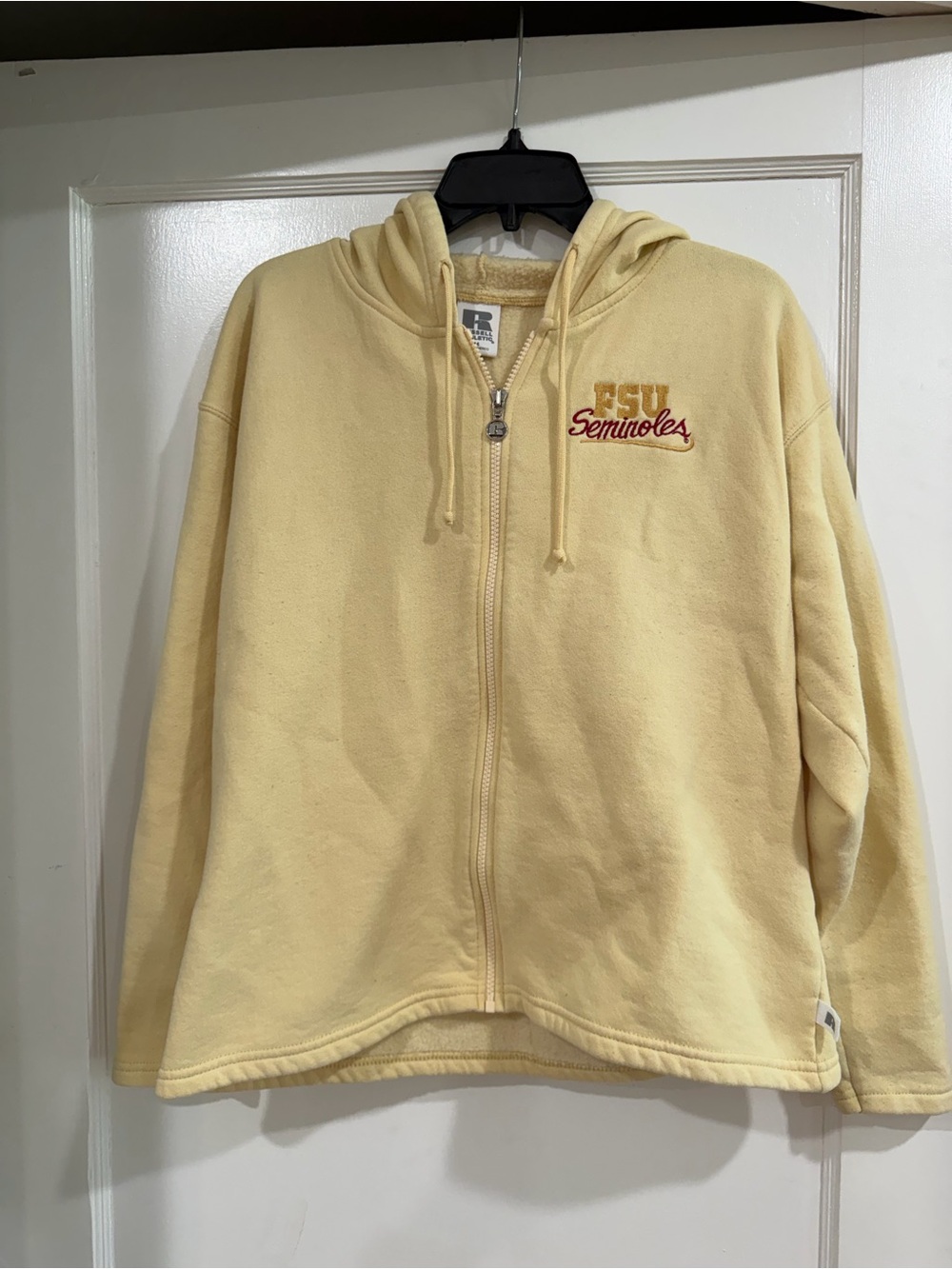 Russell Athletic FSU Seminoles Pale Yellow Zip-Up Hoodie